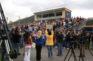 DuPont Middle students got involved in the filming of NASCAR Angels