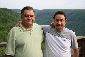 Brothers Gilbert and Ramon Gurrola take in the sights from the deck at Smokey's on the Gorge following a recent dinner at Class VI. 