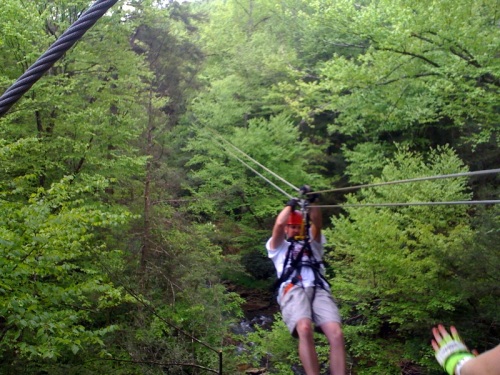 Zipping along / the Tree Tops canopy tour at Class VI