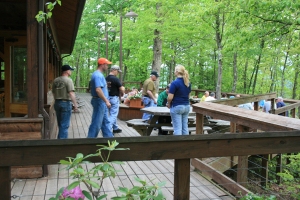 The deck at Smokey's on the Gorge is a popular place to dine